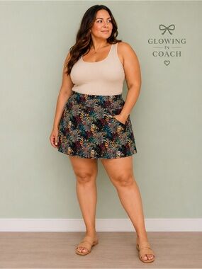 Intro Love the Fit Tropical Floral Skort Size 3X Tummy Control